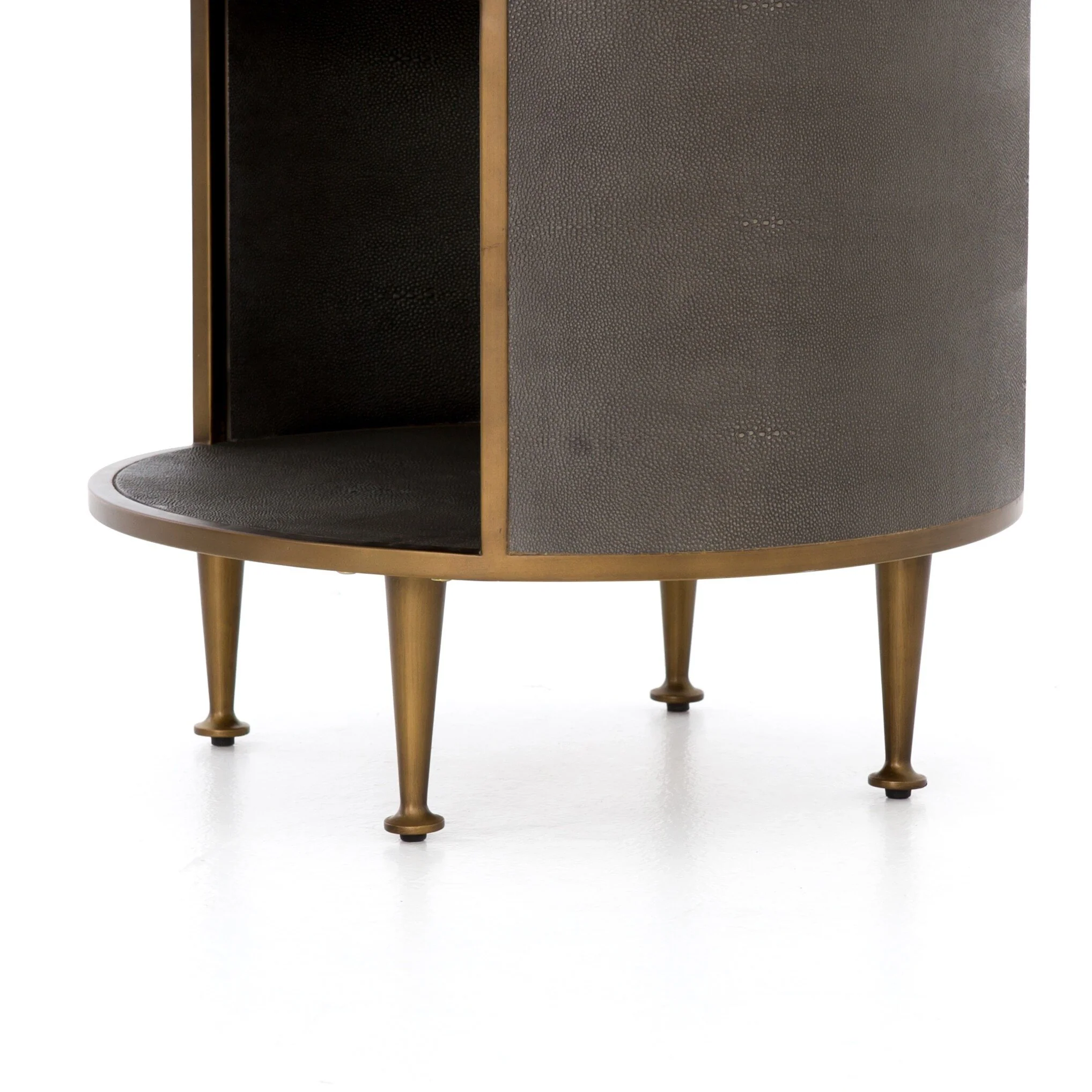 Shagreen Round Nightstand - CLT Flooring & Furnishings Inc